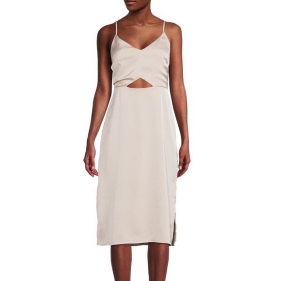 Sam Edelman Dresses & Skirts - SAM EDELMAN Cutout Satin Slip Dress Champagne Size 10